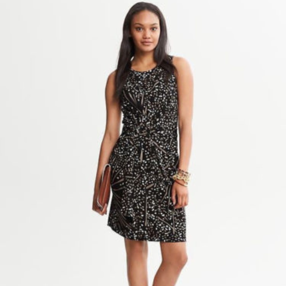Banana Repulic Issa Dress in Black/Brown In Petite